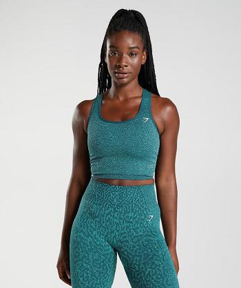 Dámské Tílko Gymshark Adapt Animal Seamless Crop Tyrkysové | CZ 3243LIS